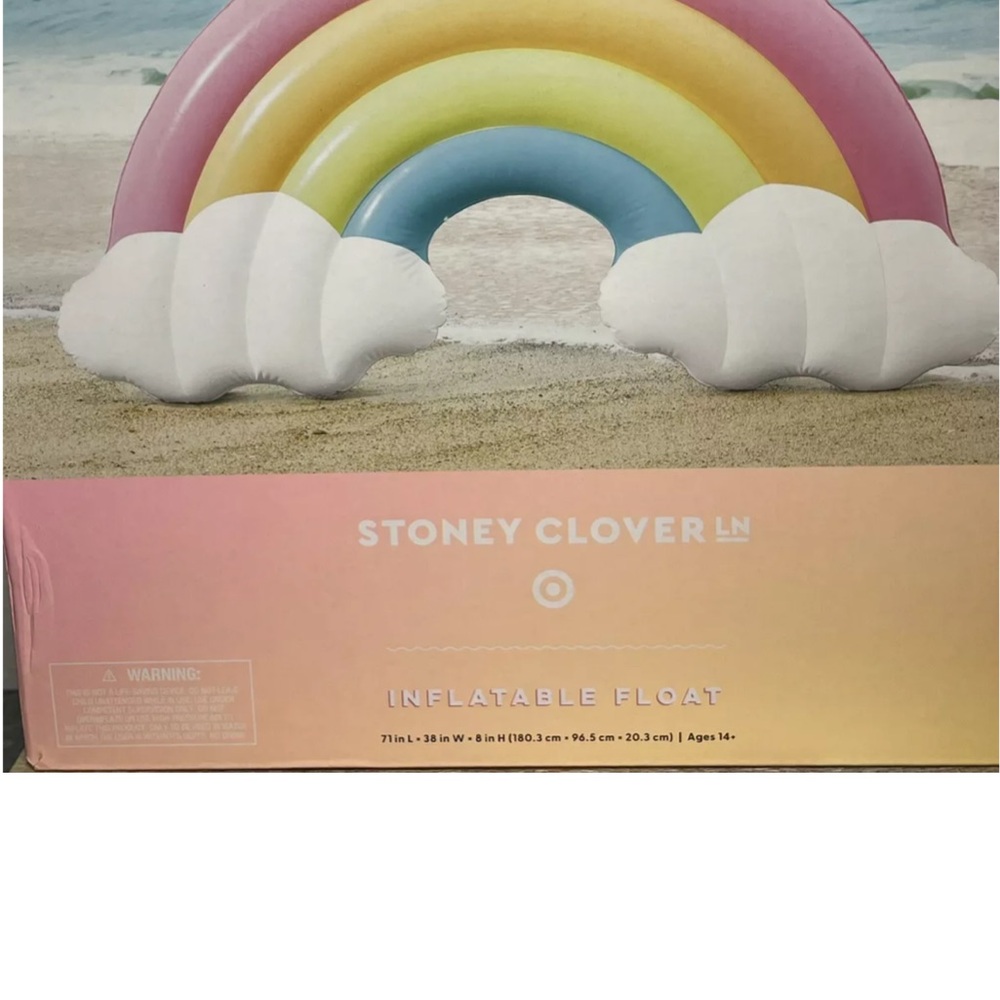 2022 Stoney Clover Lane x Target Inflatable Water Float Rainbow Shape 71x38x8" - Picture 3 of 8